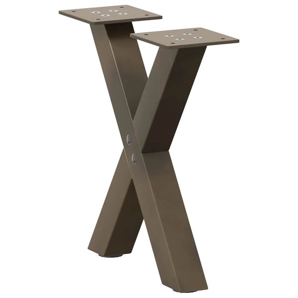vidaXL Coffee Table Legs X-Shaped 2 pcs Natural Steel 37x(30-31) cm Steel