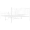 vidaXL Metal Bed Frame without Mattress with Footboard White 140x200cm