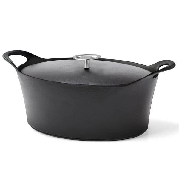 CUISINOX Cast Iron Casserole Enamelled 3.9 L 29 cm Oval Black