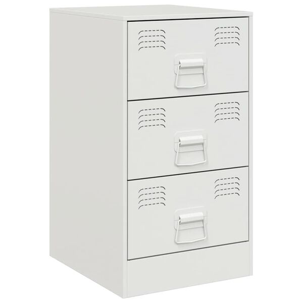 vidaXL Bedside Cabinet White 34.5x39x62 cm Steel