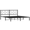 vidaXL Metal Bed Frame without Mattress with Headboard Black 180x200cm