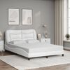 vidaXL Bed Frame with LED without Mattress "Hvar" White 140x200 cm