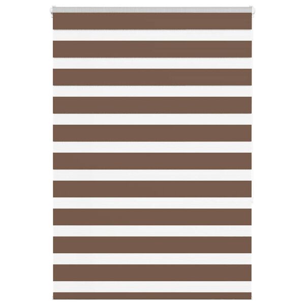 vidaXL Zebra Blind Brown 110x150 cm Fabric Width 105.9 cm Polyester