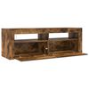 vidaXL TV Cabinet with LED Lights Smoked Oak 120x35x40 cm