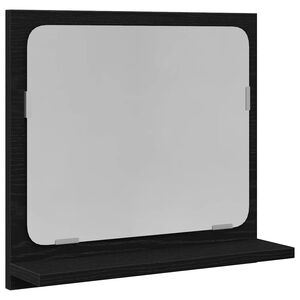 vidaXL Bathroom Mirror Black Oak 40x10.5x37 cm Engineered Wood