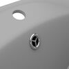 vidaXL Luxury Basin Overflow Oval Matt Light Grey 58.5x39 cm Ceramic