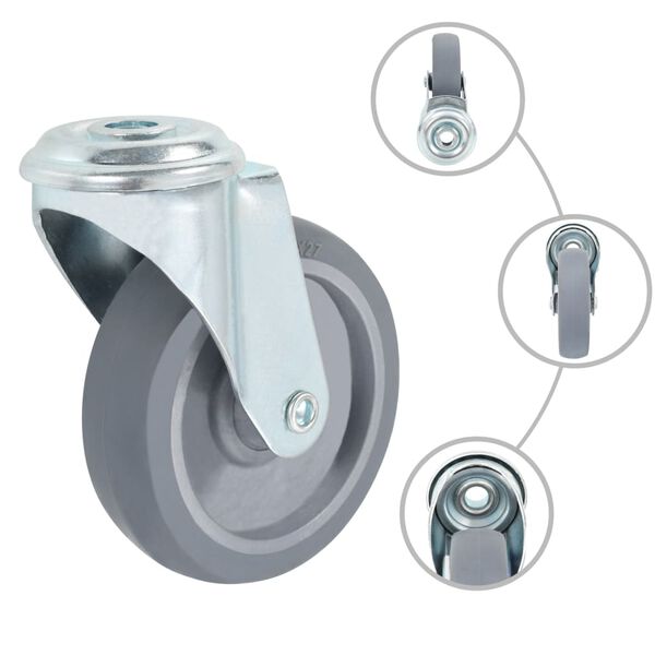 vidaXL 8 pcs Bolt Hole Swivel Casters 100 mm
