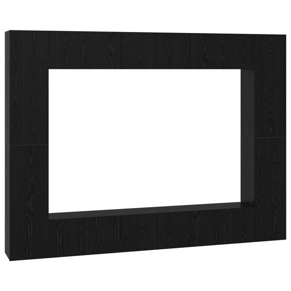 vidaXL TV Cabinet Set Wall-mounted 10 pcs Black Oak 30.5 x 30 x 90 cm