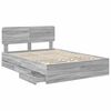 vidaXL Bed Frame with Drawer Grey Sonoma 150 x 200 cm Engineered Wood