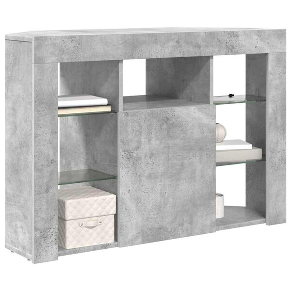 vidaXL Corner LED TV Cabinet Concrete Grey 100x40x68cm Engineered Wood