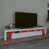 vidaXL TV Cabinet with LED Lights White 230x36.5x40 cm
