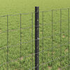 vidaXL Fence with Post Grey 0.6 x 50 m Steel and PVC