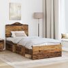 vidaXL Bed Frame with Headboard Old Wood 90 x 200 cm Solid Pine Wood