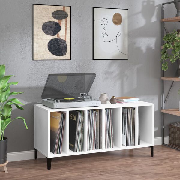 vidaXL Record Cabinet White 100x38x48 cm Engineered Wood