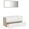 vidaXL Bathroom Furniture Set White and Sonoma Oak Engineered Wood