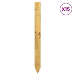 vidaXL Fence Posts 15 pcs Green 60 cm Solid Pine Wood