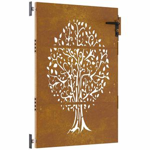 vidaXL Garden Gate 85x125 cm Corten Steel Tree Design