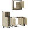 vidaXL 3 Piece Bathroom Furniture Set Sonoma Oak Engineered Wood