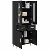 vidaXL Highboard Black Oak 69.5 x 34 x 180 cm Engineered Wood