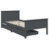 vidaXL Bed Frame without Mattress Dark Grey Solid Wood Pine 90x200 cm (322202+321990)