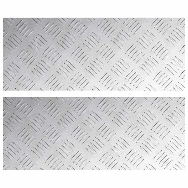 vidaXL Stair Tread Rectangular 2 pcs Silver 50 x 20 cm Aluminium