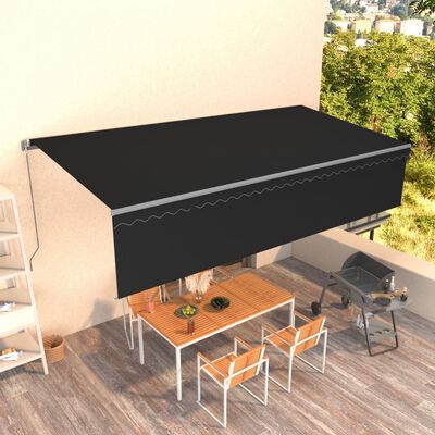 vidaXL Manual Retractable Awning with Blind 6x3m Anthracite