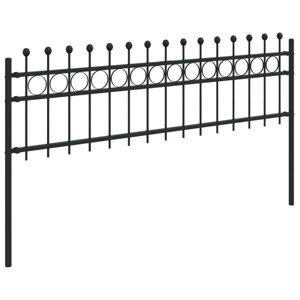 vidaXL Ring Fence Black 200 x 110 cm Powder-Coated Steel