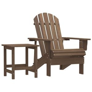 vidaXL Garden Adirondack Chair with Table Solid Fir Wood Brown