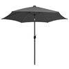 vidaXL Garden Parasol with LED Lights and Aluminium Pole 300 cm Anthracite