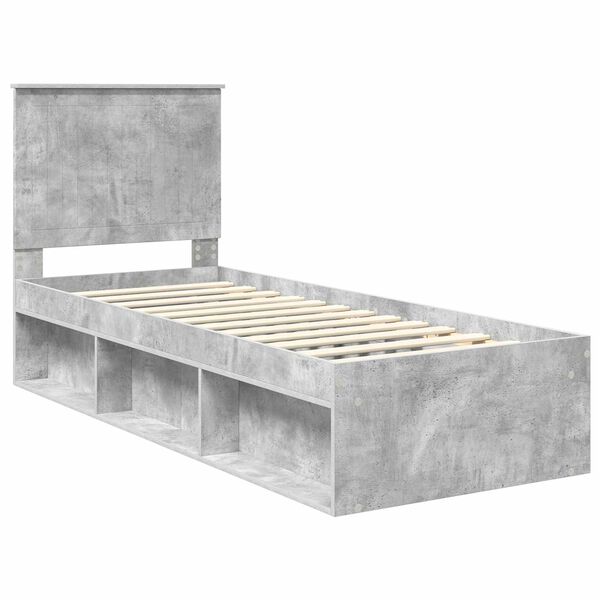 vidaXL Bed Frame Concerte Grey 75 x 190 cm Solid Pine Wood