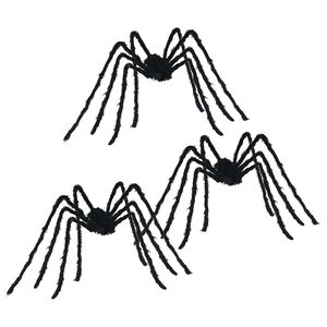 vidaXL Halloween Spider Decoration 3 pcs Black 200 cm Polyester