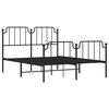 vidaXL Metal Bed Frame without Mattress with Footboard Black 140x190cm
