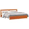 vidaXL Bed Frame with Headboard 2 pcs Wax Brown Solid Pine Wood