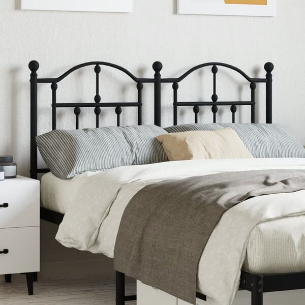 vidaXL Metal Replace Headboard Black 120 cm