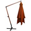 vidaXL Hanging Garden Parasol with Pole Terracotta 3x3 m Solid Fir Wood