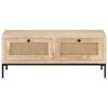 vidaXL Coffee Table 90x50x37 cm Solid Mango Wood and Natural Cane