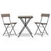 vidaXL 3 Piece Folding Bistro Set Grey Poly Rattan