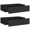 vidaXL Drawer Shelf | Set of 2 | Black | MDF, Metal | Compact | Drawer Shelf