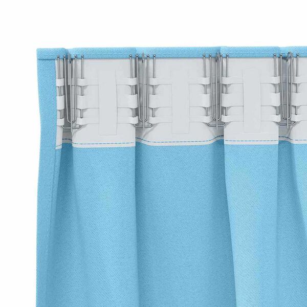 vidaXL Blackout Curtains with Rings 2 pcs Light Blue 260 x 140 cm