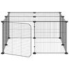 vidaXL 12-Panel Pet Cage with Door Black 35x35 cm Steel
