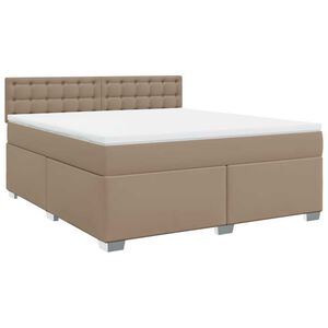 vidaXL Box Spring Bed with Mattress Cappuccino 180x200 cm Faux Leather