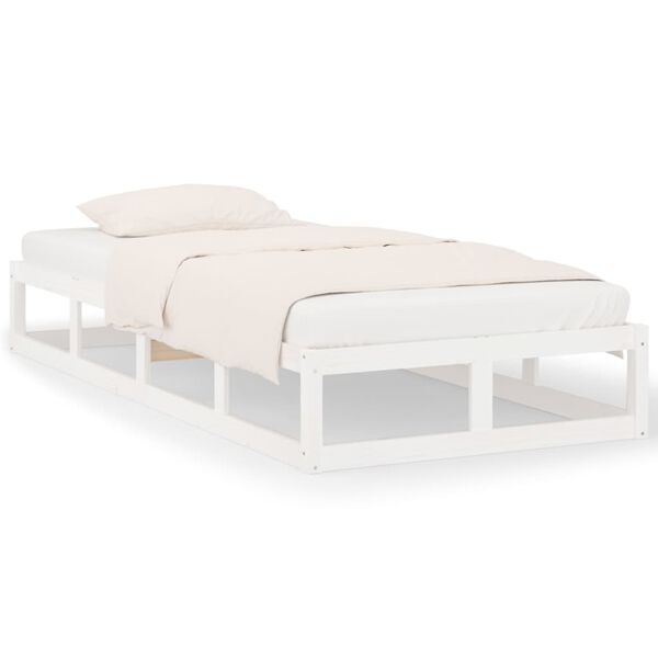 vidaXL Bed Frame without Mattress White 90x200 cm Solid Wood