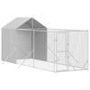 vidaXL Outdoor Dog Kennel with Roof Silver 2x6x2.5 m Galvanised Steel