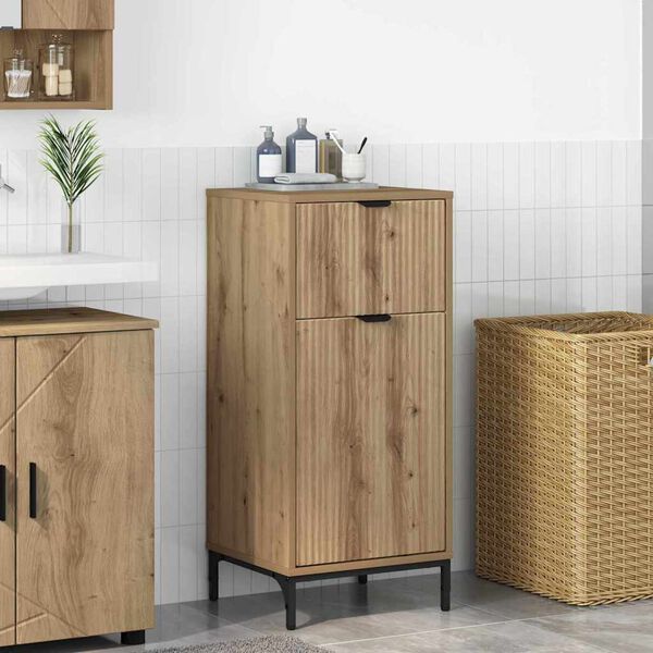 vidaXL Bathroom Cabinet with Drawer Artisan Oak 39.5 x 36 x 88 cm