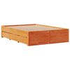 vidaXL Bed Frame without Mattress with Drawers Wax Brown 150x200 cm King Size Solid Wood Pine
