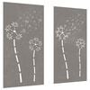 vidaXL Garden Wall Decorations 2pcs 105x55cm Corten Steel Flower Design