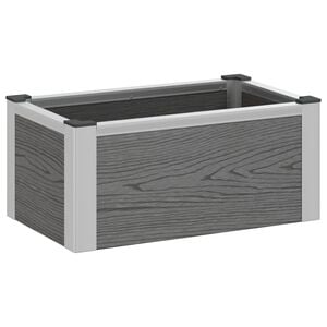 vidaXL Garden Raised Bed Grey 50 x 30 x 22 cm WPC and Aluminium