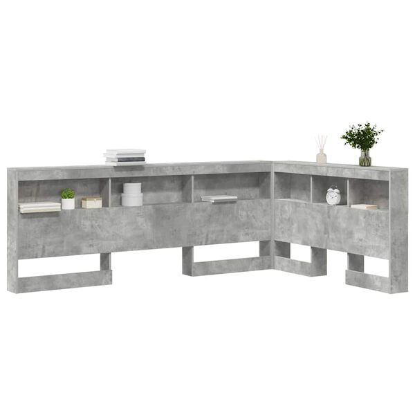 vidaXL Storage Headboard Concrete Grey 120 cm Engineered Wood