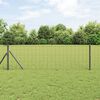 vidaXL Fence with Post Grey 0.6 x 25 m Steel and PVC