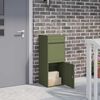 vidaXL Parcel Drop Box with Storage Olive green 41 x 38 x 103 cm Steel